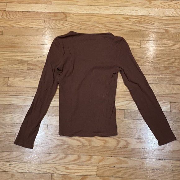 Frank and oak brown women’s long sleeve shirt - Picture 4 of 5